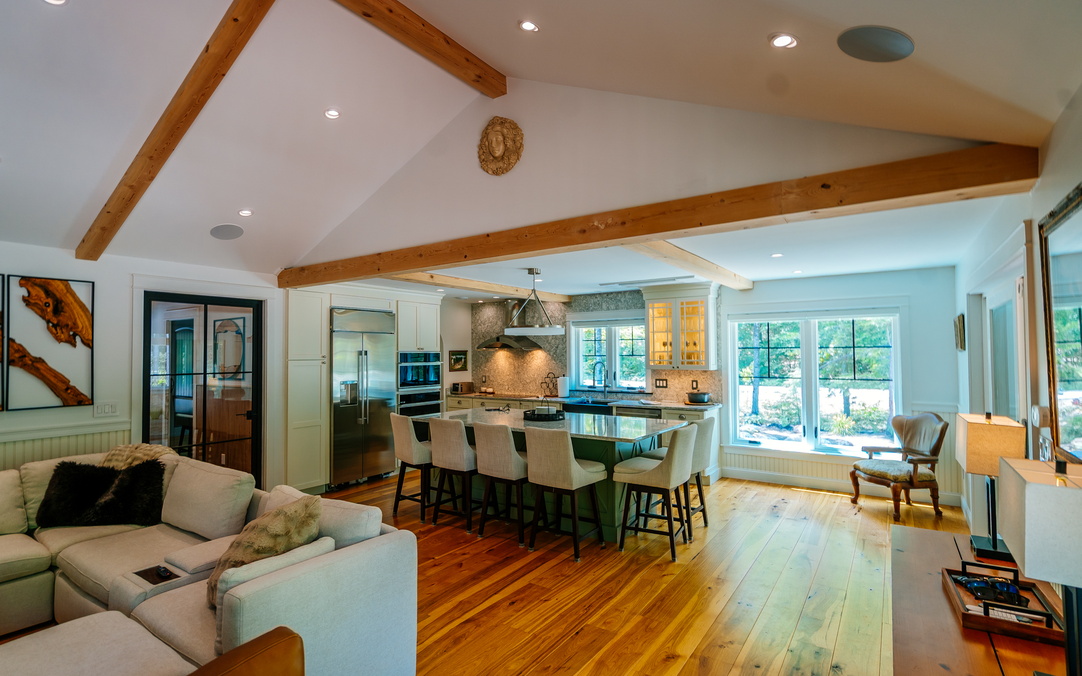 Luxury Custom Mountain Home Great Room by TLC Builders